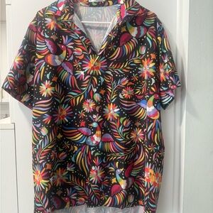 Colorful Floral Men's Casual Button Down Shirt